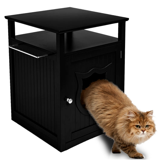 Side Table Cat Litter Box House