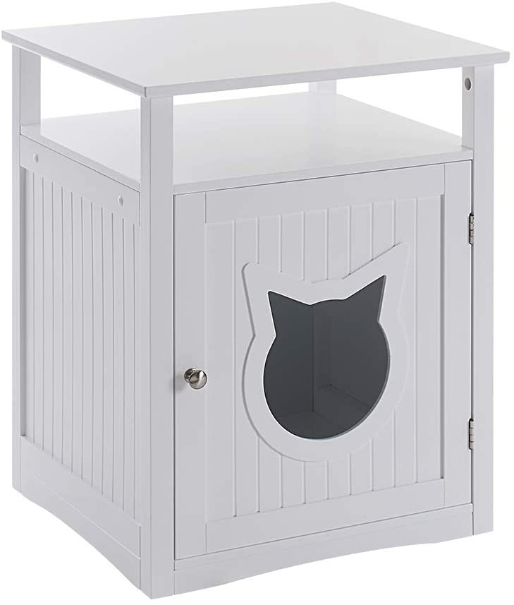 Side Table Cat Litter Box House
