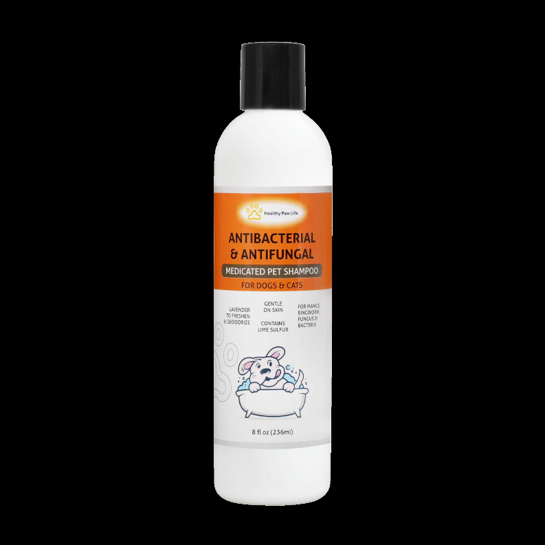 Medicated Pet Shampoo - Ringworm, Mange, Lice, and Dry Skin