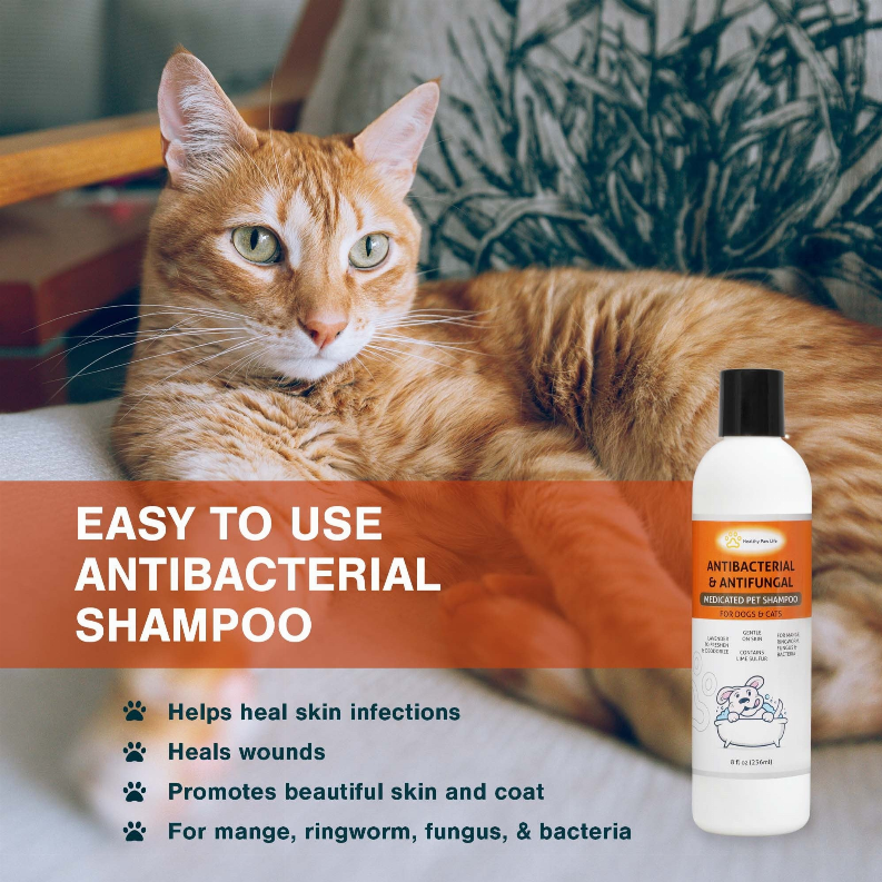 Medicated Pet Shampoo - Ringworm, Mange, Lice, and Dry Skin