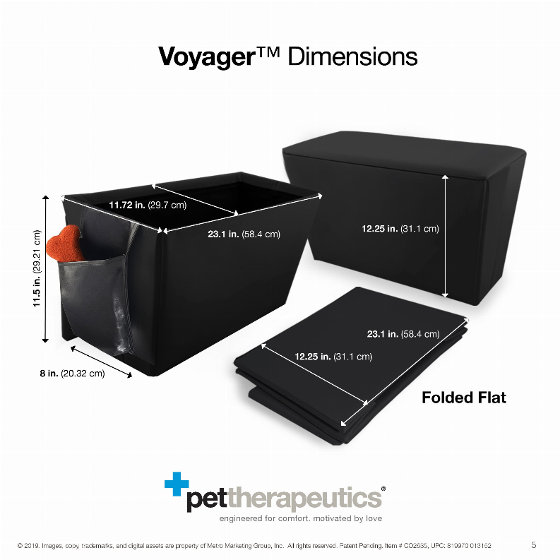 PetTherapeutics Voyager Sturdy Back Seat Extender with Storage