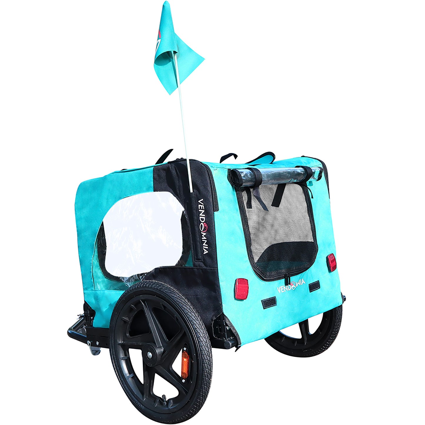 Teal Foldable Bicycle Trailer Pet Carrier