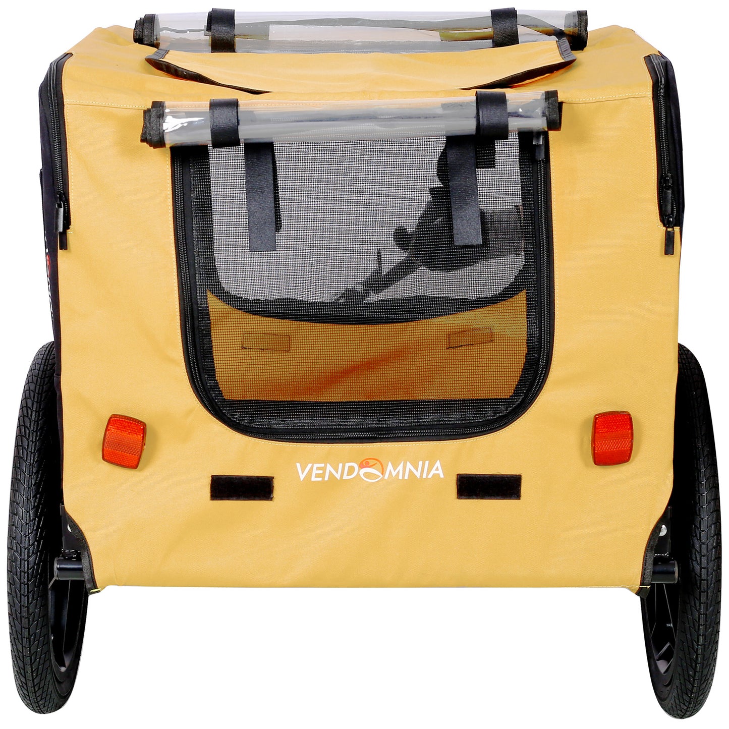 Yellow Foldable Bicycle Trailer Pet Carrier