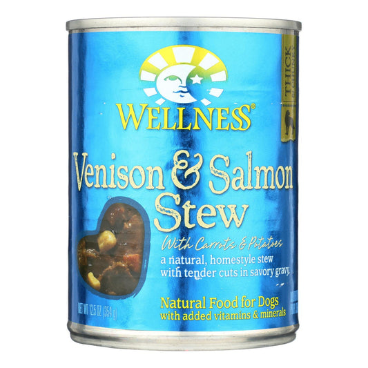 Wellness Wet Dog Food - Venison and Salmon with Potatoes & Carrots - Case of 12
