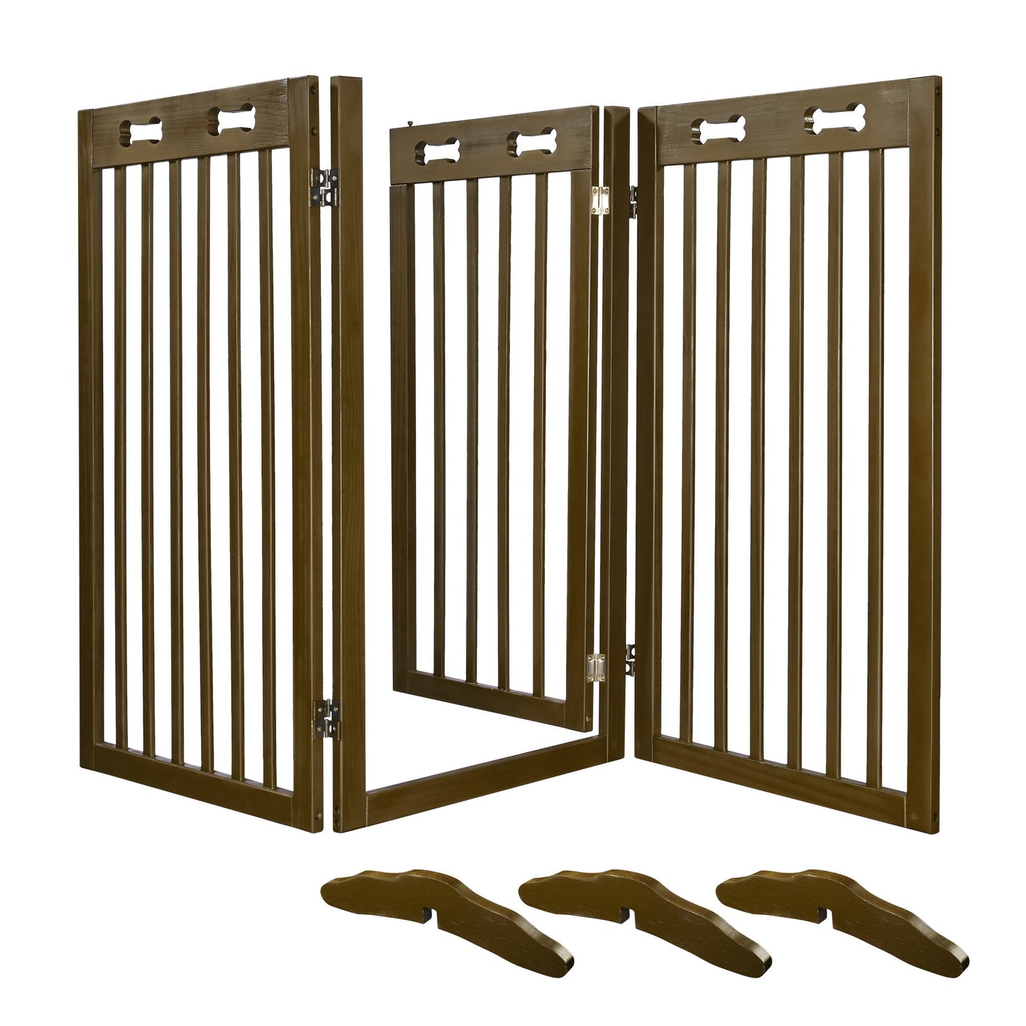 60" x 36" 3-Panel Folding Wooden Gate