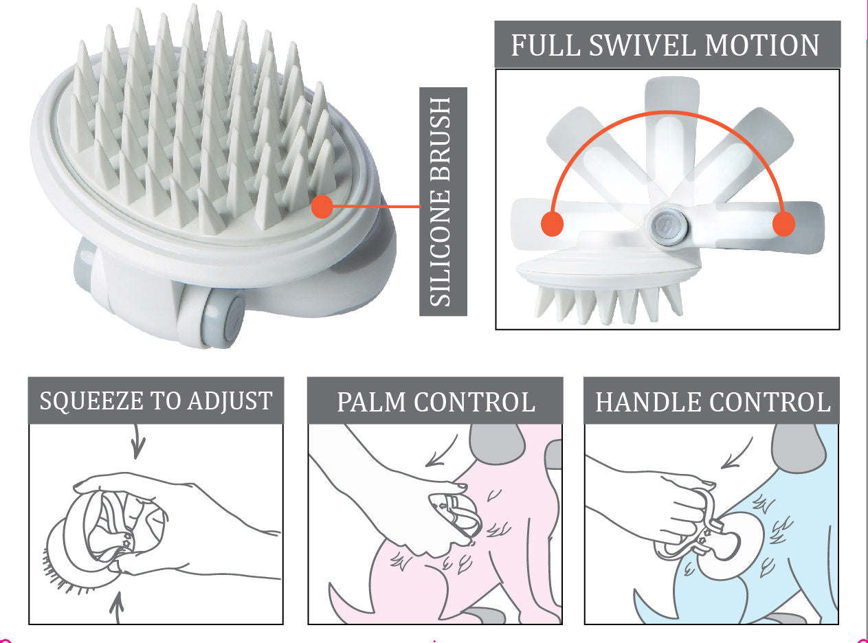 Swivel Massage Grooming Pet Brush