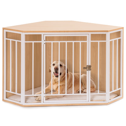 Corner Dog Crate with Cushion